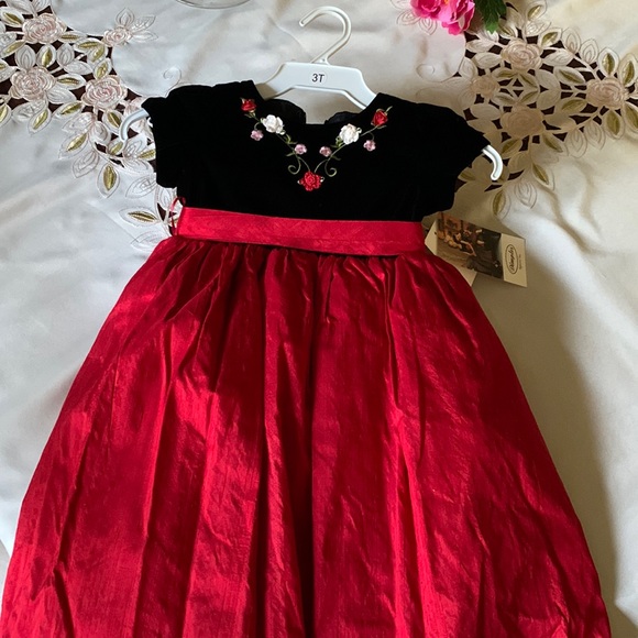 Other - Toddler make a statement special occasion dress black velvet / red size 3T